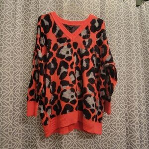 Torrid Leopard V-Neck Sweater